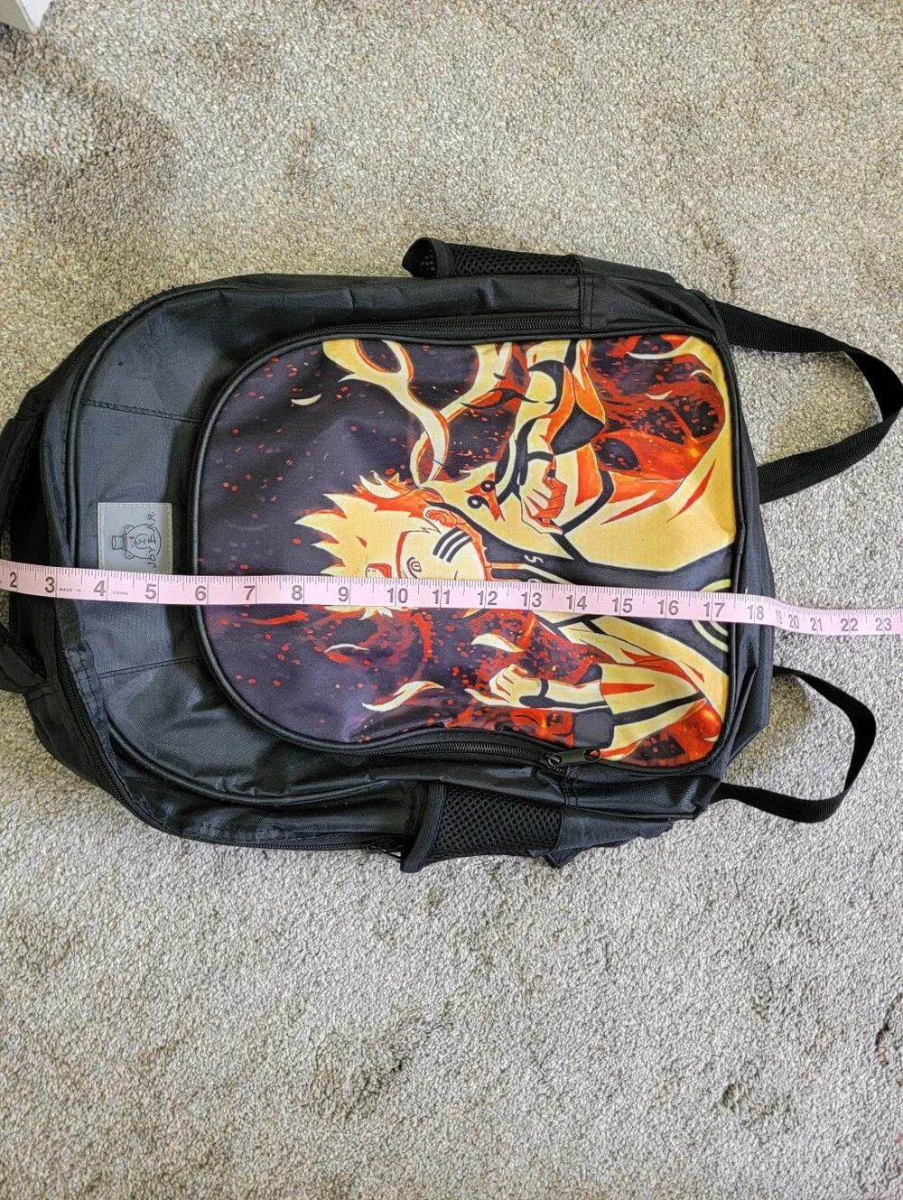 Naruto Uzumaki Black Vibrant 3D Print Standard Size Backpack Multiple Pockets